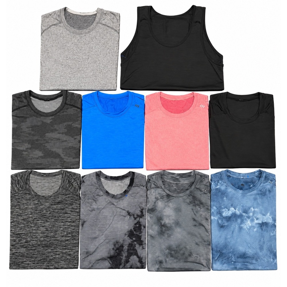 10pc Lululemon Mens Large Athletic Performance Shirt Lot Running Training Gym
